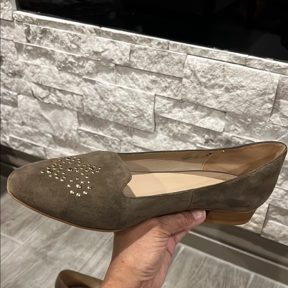 Bocage brown suede Loafers with Gold studded toe design size 39 or US 8 1/2 - Picture 9 of 9